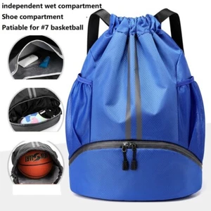 Waterproof Swimming Fitness Backpack Travel Sports Bag Wet Dry Drawstring Pouch - Picture 1 of 15