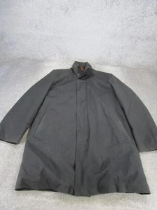 Jos A Bank Overcoat Mens 38 Black Quilt Lining - Picture 1 of 10