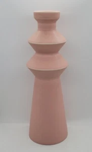 Crate & Barrel Matte Designer Rosa Kunst Vase, Abstrakt, Portugal, 12 1/2", EUC - Bild 1 von 4