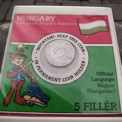 1970  Hungarian 5 Filler Coin In Factory Sealed Permanent Coin Holder - Image 1 of 2