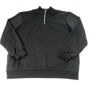 Boohoo Herren schwarz Reißverschluss Ausschnitt Sweatshirt groß Freizeit Fitnessstudio Laufen - Bild 1 von 10