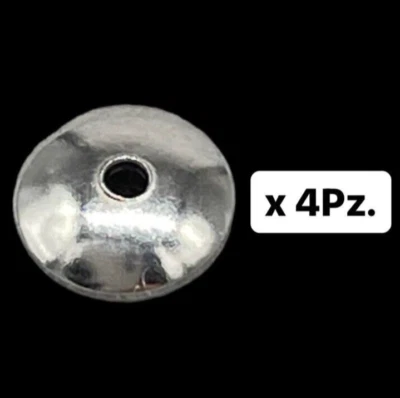 4 Dischi dischetti raccordo cappucci coppette argento 925 semilavorato fai da te - Immagine 1 di 4