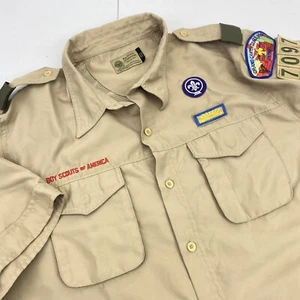 BOY SCOUTS Of America Shirt Mens Large VENTED Uniform BSA Microfiber Scout - Picture 1 of 12