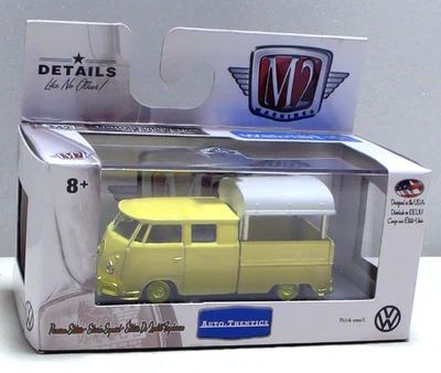 M2 Machines Gold Chase 1960 VW Double Cab Truck USA Model 1:64 Diecast 1/750 - Image 1 of 3