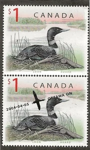Canada 1687 $1 Loon pair one with Ottawa stamp show overprint mint nh [316b - Picture 1 of 1