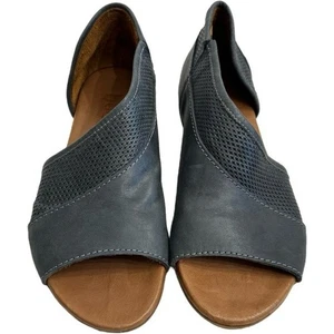 Bueno Tahiti sandalo grigio pelle 36 US 5,5 - 6 scarpe comode tacco a blocco slip-on - Foto 1 di 14