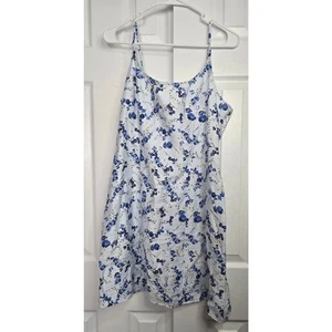 A New Day Damen Mini gewebtes Trägerkleid blau geblümt - Größe 10 - Bild 1 von 4