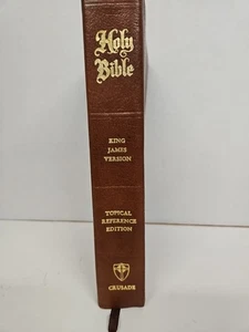Kreuzzug KJV Bibel 1973 aktuelle Referenzausgabe braun Echtleder - Bild 1 von 14