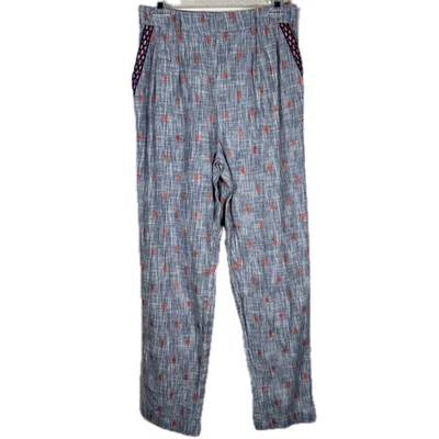 Pantalones Anthropologie Ollari Talla S Jacquard Cónicos Puños Gris Naranja Azteca Boho Foto 1 de 4