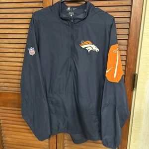 Men’s Large Broncos NIKE NFL Onfield Apparel Long Sleeve Windbreaker - Picture 1 of 12
