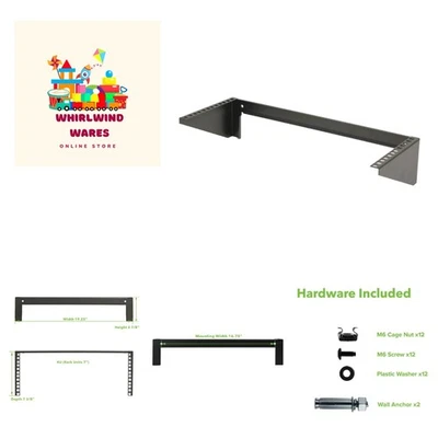 4U 19 Inch Vertical Wall Mount Rack Wall Mountable Server Rack w/Hardware Black - Image 1 of 4