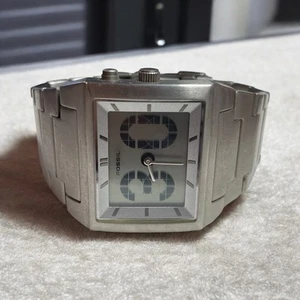 EUC Rare Mens Brushed Stainless Steel Fossil Big Tic 8G-1006 Wristwatch - Picture 1 of 9