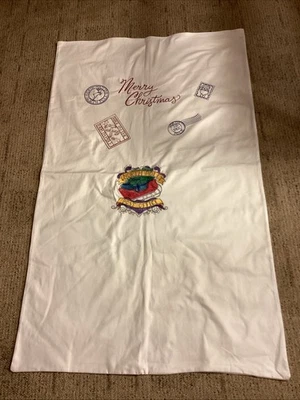 Handmade Embroidered Extra Large Cotton Santa North Pole Sack 30” X 50”  - Image 1 of 4