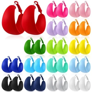 16 Pairs Matte Hoop Earrings Colorful Hoop 80s Retro Neon Drop Earrings for W... - Picture 1 of 7