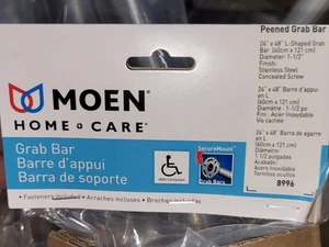 Barra de agarre Moen 8996 Peened 24 en forma de L de repuesto MPN nueva. - Imagen 1 de 4