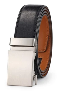 Men's Belt Ratchet Leather Dress Suit Casual Jeans Belts -Trim to fit-35cm wi... - Picture 1 of 6