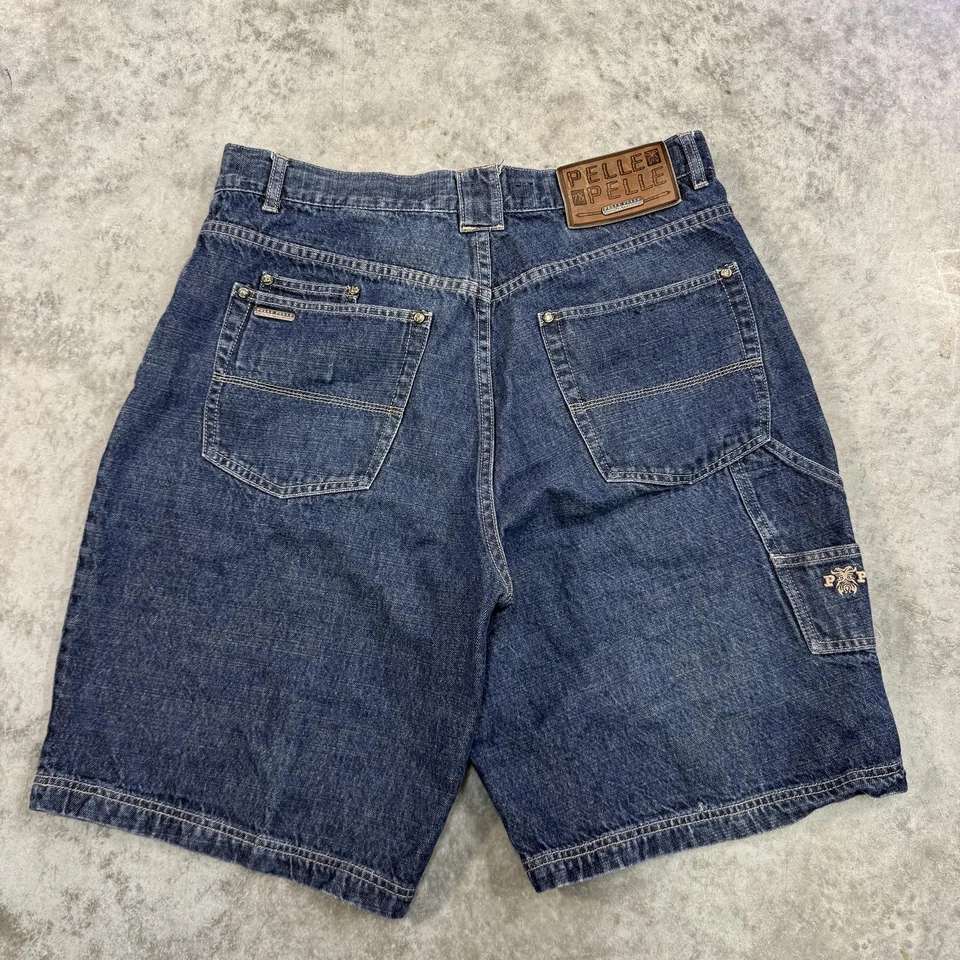 Pantalones Cortos Pelle Pelle Para Hombres 36 Vaqueros Sueltos Ropa de Calle Bordada Años 90 Foto 1 de 4