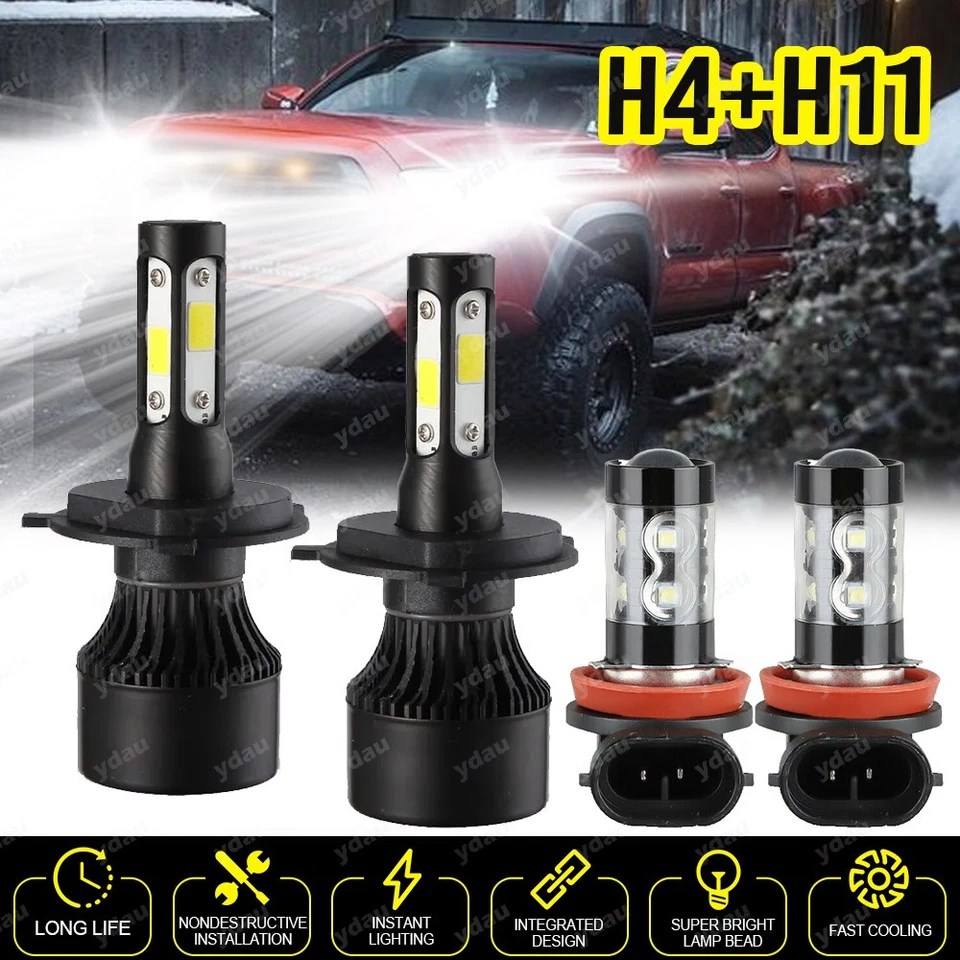 Faro LED de 4 lados + faros antiniebla para Nissan Versa sedán 4 puertas 2007-2021 Foto 1 de 4