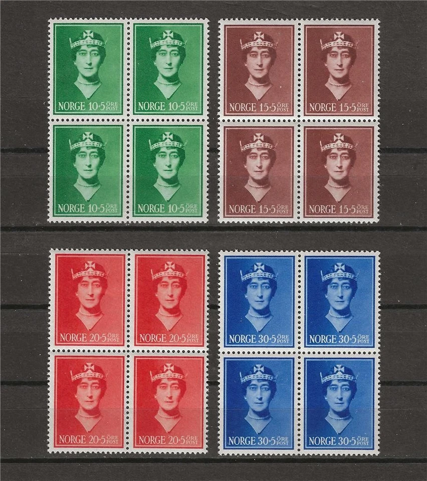 Norway 1939 Sc# B11-14 set Queen Maud blocks 4 MNH - Image 1 of 1