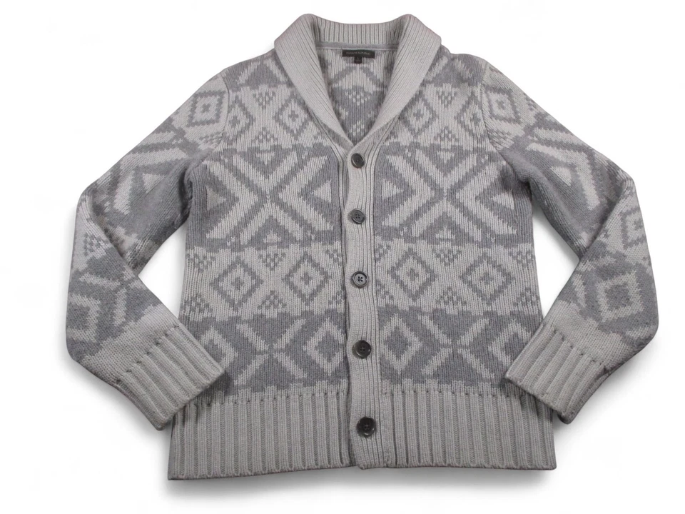 Suéter Banana Republic Para Hombres Grande Gris Cuello Chal Cárdigan Mezcla Lana Merino Foto 1 de 4