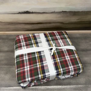 Pottery Barn Denver Plaid Garn gefärbt Voll/Queen Bettbezug Urlaub Mängel Lesen - Bild 1 von 9