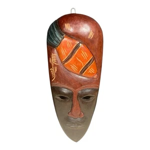 MASCARILLA TRIBAL MADERA TALLADA A MANO GUERRERO VINTAGE PINTADA A MANO Zanahoria Indígena - Imagen 1 de 10