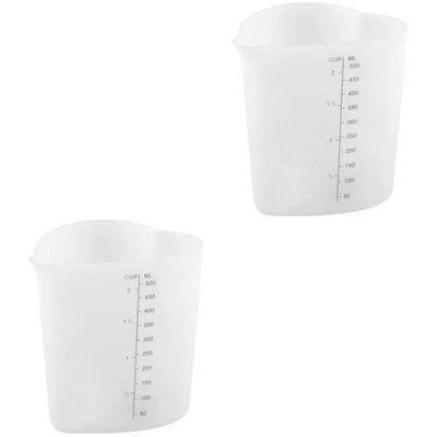  2 PCS Kitchen Measuring Cups Liquid Silicone DIY Tool Heart-shaped - Image 1 of 4