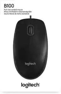 Logitech B100 Wired USB Mouse, 3-Buttons, Optical Tracking, Ambidextrous PC / Ma - Picture 1 of 3