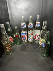Vintage Bottle Glass Coca Cola Double Cola Pepsi Set Of 8 PCs (z43) - Picture 1 of 5