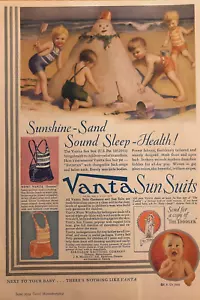 VANTA COSTUMI DA BAGNO E DA SOLE PER RAGAZZE E RAGAZZI—VINTAGE 1934 STAMPA RIVISTA ANNUNCIO - Foto 1 di 1