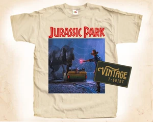 Jurassic Park V2 T SHIRT Movie Poster Vintage Natural Tee sizes S to 5XL - Picture 1 of 2