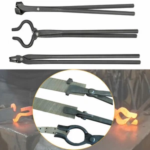 3-teiliges Messerherstellungszange Set Schmied Klingenschmied Zange Schraubstock Amboss Schmieden Werkzeug - Bild 1 von 12