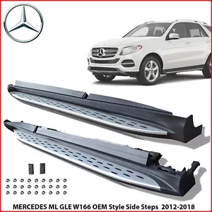 NEW MERCEDES ML GLE W166 2012-2018 OEM STYLE ALUMINIUM SIDE STEPS RUNNING BOARDS - Picture 1 of 14