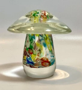 Hand Blown Art Glass Mushroom Paperweight - Picture 1 of 9