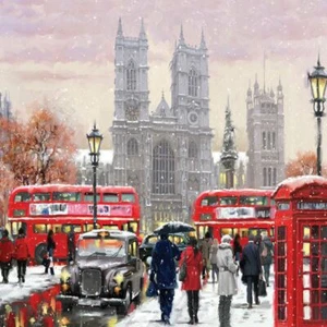 Small Charity Christmas Cards Westminster In Snow Gloss Finish - Pack of 5 - Picture 1 of 1