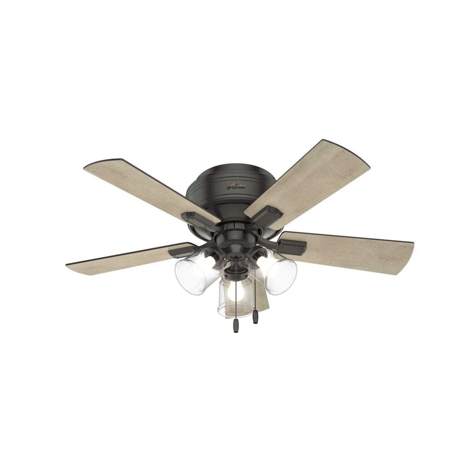 Hunter 42" Crestfield Low Profile Ceiling Fan 3 LED Light Pull Chain Farmhouse - Image 1 of 1