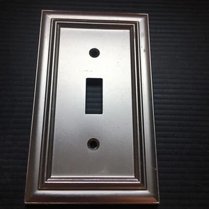 Vintage 1990er Silber Metall Einzel Schalter Abdeckung Wandplatte Rechteck 4,75"L - Bild 1 von 3