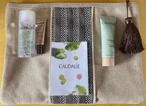 Caudalie 3-Piece Party Essentials Kit & Natural Jute Zip Up Tasseled Bag (NEW) - Picture 1 of 3