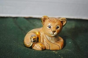 Gold RB Made in Uruguay Ceramic Lion Cub - Picture 1 of 7