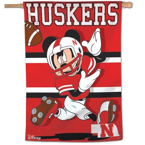 NEBRASKA CORNHUSKERS MICKEY MOUSE DISNEY 28"X40" BANNER VERTICAL FLAG WINCRAFT Cover