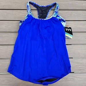 TYR Tankini Racerback Top Swim Outdoor Active Emerald Lake Blue Women L New - Picture 1 of 3