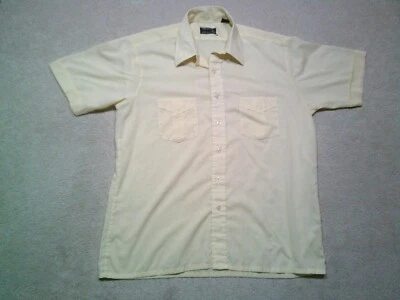 Camisa abotonada vintage JCPenney para hombre grande amarilla años 80 Foto 1 de 4