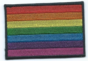 Rainbow Flag Embroidered Patch Iron-on 7.4cm x 5.2cm LGBTIQ+ Gay Pride - Picture 1 of 1
