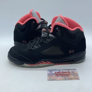 Size 7Y (GS) - Jordan 5 Retro Mid Black Pink Suede Leather (440892-001) - Picture 1 of 7
