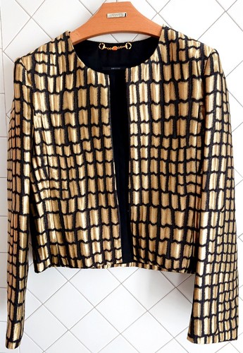 Giacca Gucci donna dorata 286365 (box jacket) taglia 44 (L)