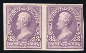 MOMEN: US STAMPS #253P5 IMPERF PAIR PROOF MINT OG NH LOT #80155 - Picture 1 of 2