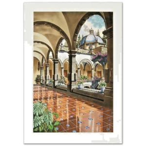 Erstes Licht des Tages von Juan Medina, Serigrafie auf Papier, einzigartig, Echtheitszertifikat 21" x 32" - Bild 1 von 2