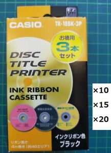 Casio Disc Title Printer Ink Ribbon TR-18BK-3P Black 3pc ×10 ×15 ×20