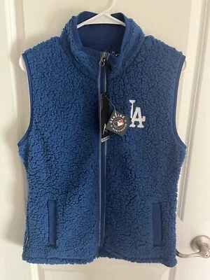 Antigua Women's Grace Los Angeles Dodgers Blue Sherpa Vest Medium New with Tags - Image 1 of 4