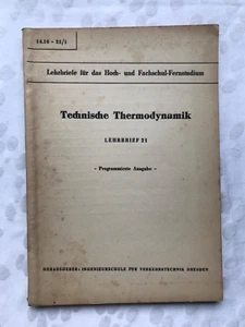 Luftfahrt, Technische Thermodynamik, Lehrbrief 21, DDR 1970, programmierte Ausga - Picture 1 of 2